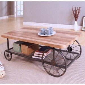 Mesa de centro de estilo vintage RULES con revistero 120x59 cm