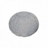 Puf redondo con bordado calado gris DIVO 50x38