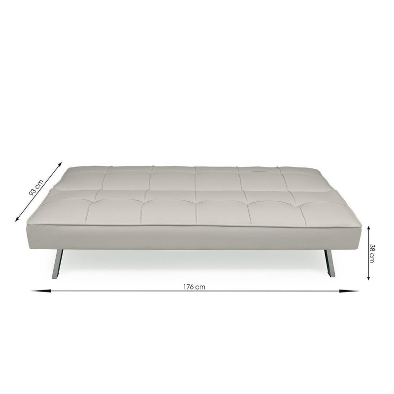 Sofá cama de 3 plazas apertura clic-clac KOHTAO tapizado en polipiel d
