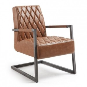 Sillón TRANS tapizado en polipiel y estructura de acero