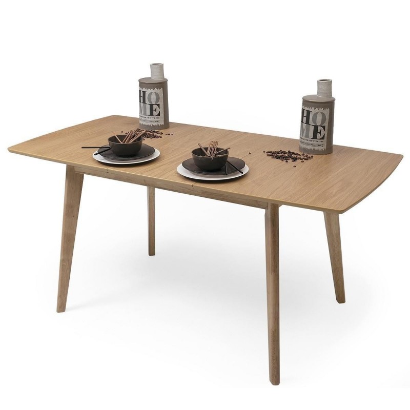 Conjunto de comedor de diseño nórdico MELAKA mesa extensible y 4 silla