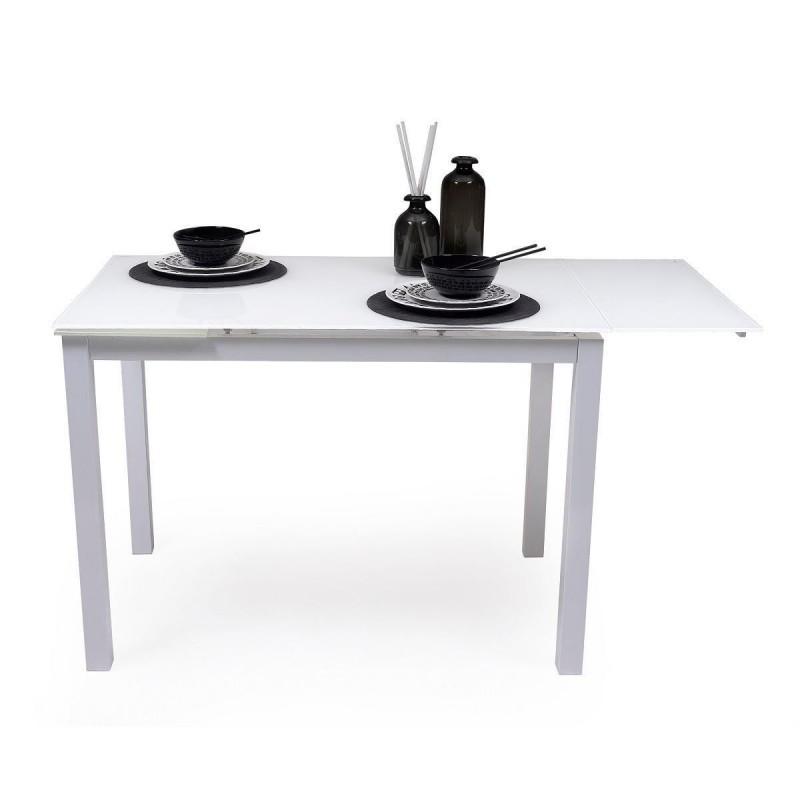 Conjunto de mesa de cocina extensible con 4 sillas PARIS WHITE