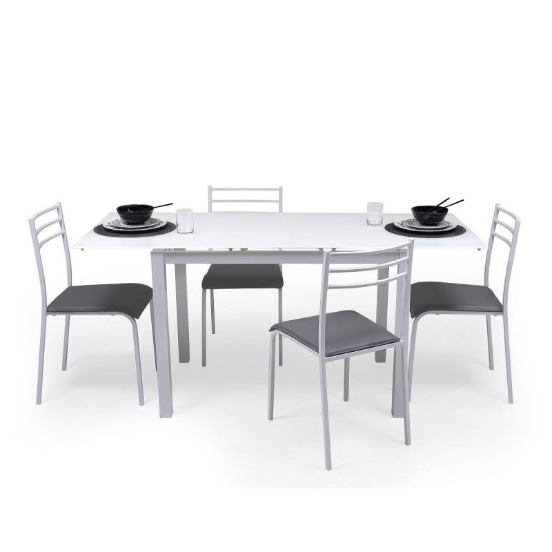 Conjunto de mesa de extensible con 4 sillas