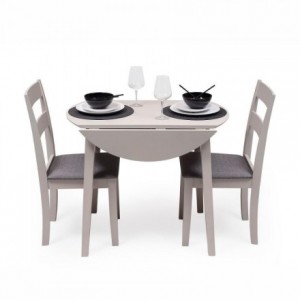 Conjunto de comedor TOWER CAIRO NORDIC mesa redonda lacada en blanco de 100  cm y 4 sillas CAIRO - Kiona Decoración