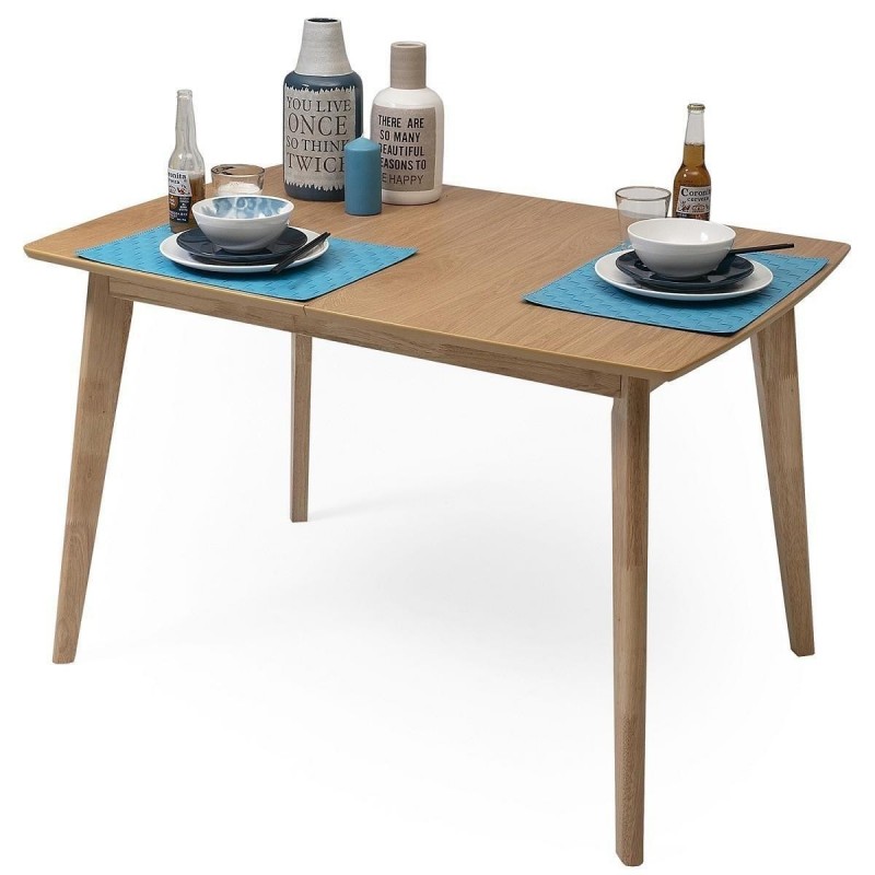 Conjunto de comedor de diseño nórdico MELAKA mesa extensible y 4 silla