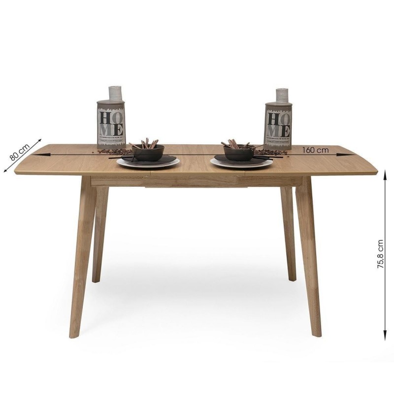 Silla de comedor MELAKA tapizada en tela y patas de madera de roble