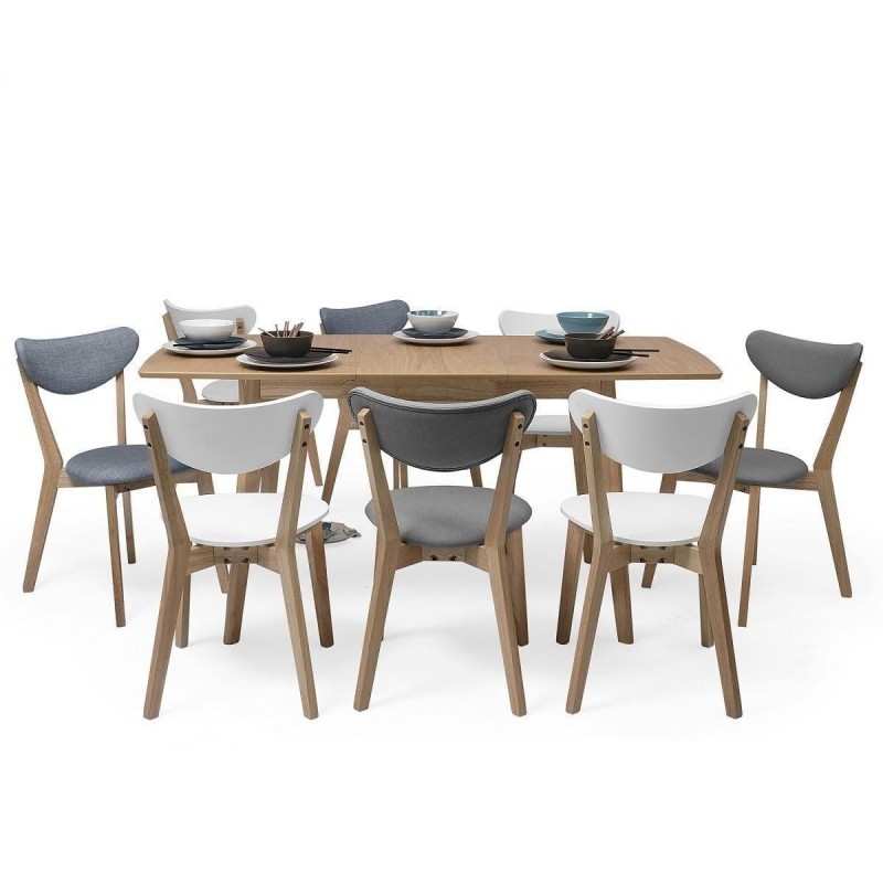 Conjunto de comedor de diseño nórdico MELAKA mesa extensible y 4 silla