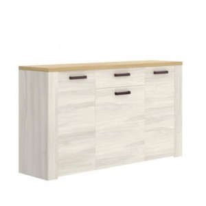 Aparador SIENA tablero de partículas melaminizado color blanco finés y milano 150x40x88 cm