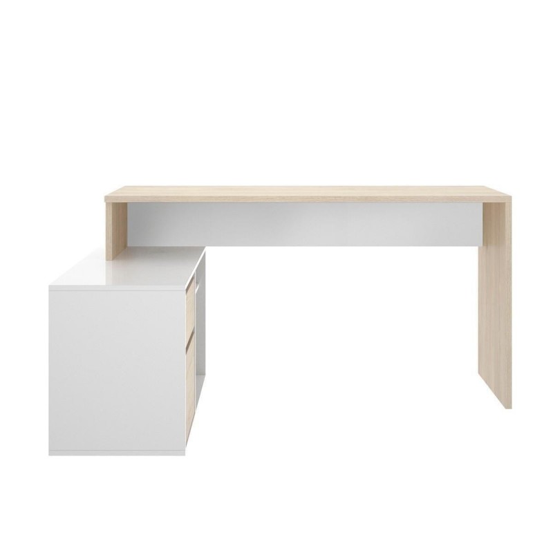 Mesa escritorio ROX color blanco/natural, grafito/natural o blanco  92x139x75 cm / 51x200-230x75 cm - Kiona Decoración