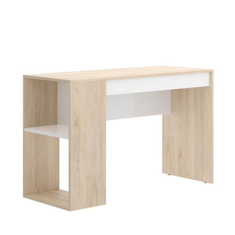 Mesa escritorio juvenil TEO tablero de partículas melaminizado color  blanco/natural o grafito/blanco 115x50x74 cm - Kiona Decoración