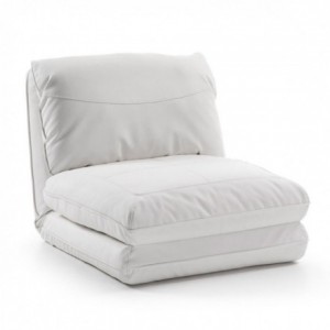 Butaca cama MOSS piel sintética blanco puro de 78 cm