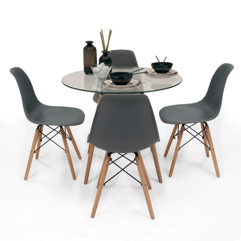  BDBT Mesa de comedor y silla conjunto mesa redonda y silla  conjunto mesa de comedor y silla combinación diseño moderno ocio mesa de  madera mármol mesa redonda comedor : Hogar y