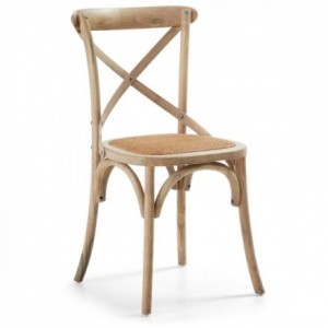 Silla inspiración Thonet ALSIE madera de olmo y metal natural
