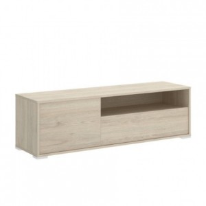 Mueble de TV de diseño moderno OSLO tablero de partículas melaminizado color natural 130x41x40 cm