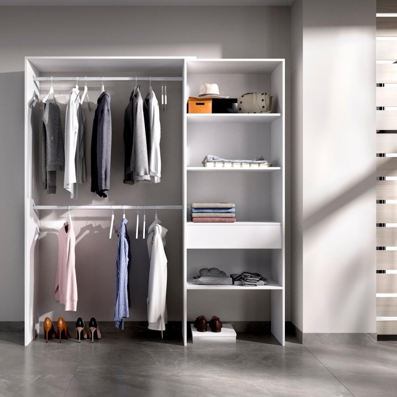 Armario vestidor SUIT color blanco, adaptable de 160 a 110 cm - Kiona  Decoración