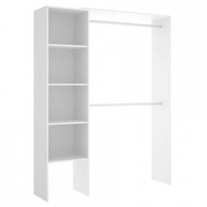Armario vestidor con cuatro estantes SUIT color blanco, adaptable de 140 a 110 cm