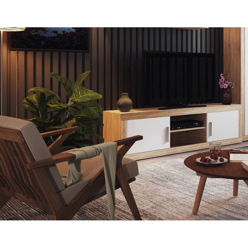 Mueble de TV COIMBRA tablero de partículas melaminizado color cambrian