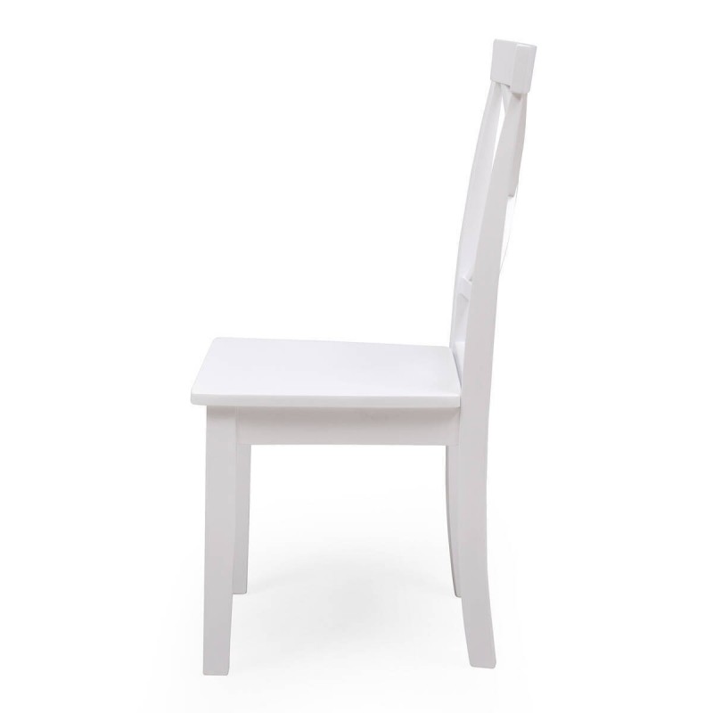 Pack de 2 sillas de comedor o cocina LUCKY madera lacada en color blanco  mate - Kiona Decoración