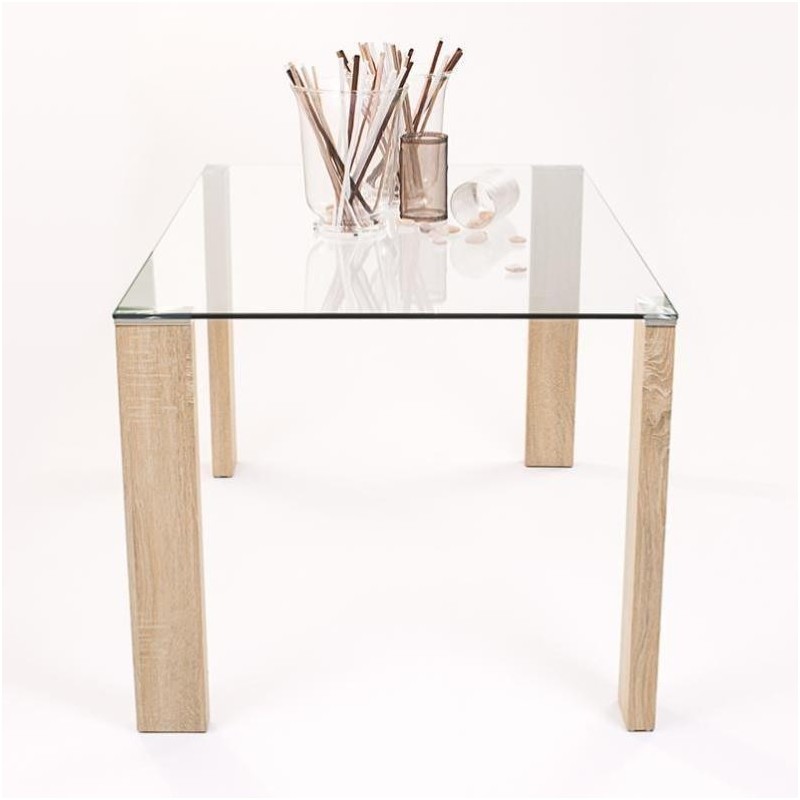 MESA DE COMEDOR CROMO/CRISTAL RO955M