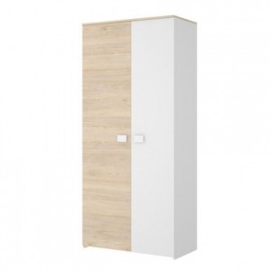 Armario vestidor con cuatro estantes SUIT color blanco, adaptable de 140 a  110 cm - Kiona Decoración