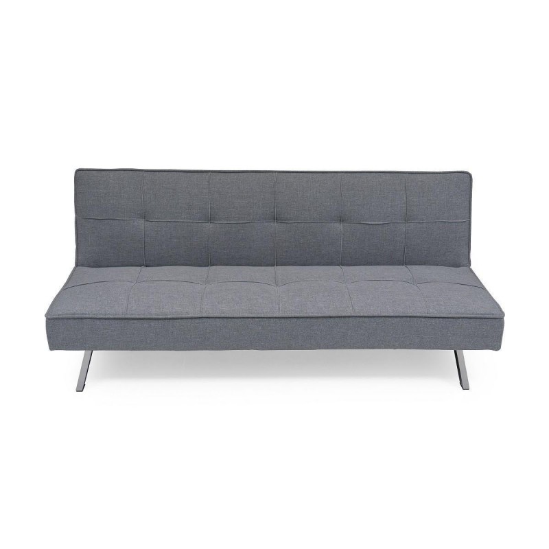 Sofá cama de 3 plazas apertura clic-clac KOHTAO tapizado en tela gris