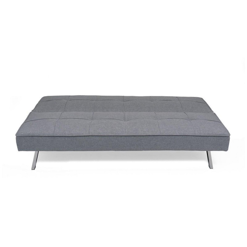 Sofá cama de 3 plazas apertura clic-clac KOHTAO tapizado en tela gris