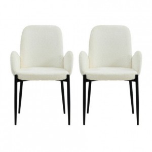 Pack de 4 sillas de comedor ALEX tapizadas en tela patas de metal cromadas  - Kiona Decoración