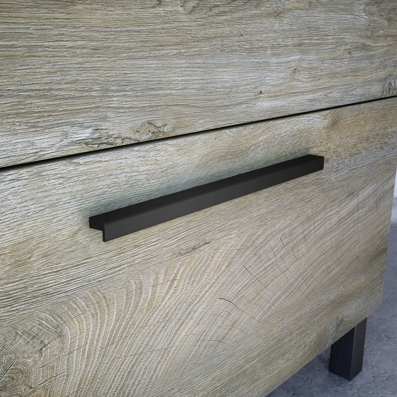 Mueble de baño de pared+ espejo ATHENA 2 cajones color roble alaska de  80x45x80 cm (LAVABO NO INCLUIDO) - Kiona Decoración