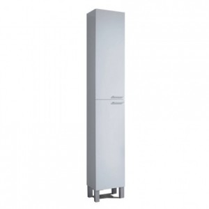 Columna de baño KONCEPT con 2 puertas color blanco brillo/gris ceniza de 30x25x182 cm