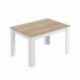 Mesa de comedor extensible KENDRA tablero de partículas melaminizado color roble canadian y blanco artik 140/190x90x78 cm