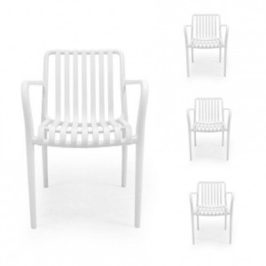 Pack 4 sillas de jardín con brazos EMI en polipropileno
