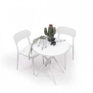 Conjunto de jardín Mesa velador JARA + 2 Sillas EYRE en polipropileno