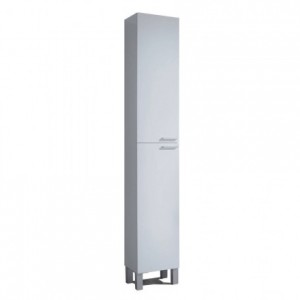 Columna de baño KONCEPT con 2 puertas color blanco brillo de 30x25x182 cm