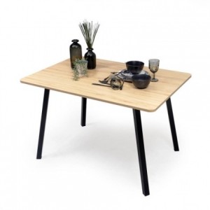 Mesa de Comedor Fija NADIR de 120 x 80 cm en color Roble y Negro