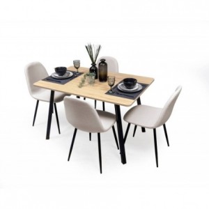 Mesa de Comedor Fija NADIR de 120 x 80 cm en color Roble y Negro